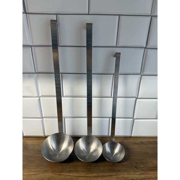 Vintage Kitchen Polar Ware Metal Stainless Steel 2oz, 4oz, & 6oz Ladles w/ Hooks - Picture 1 of 6